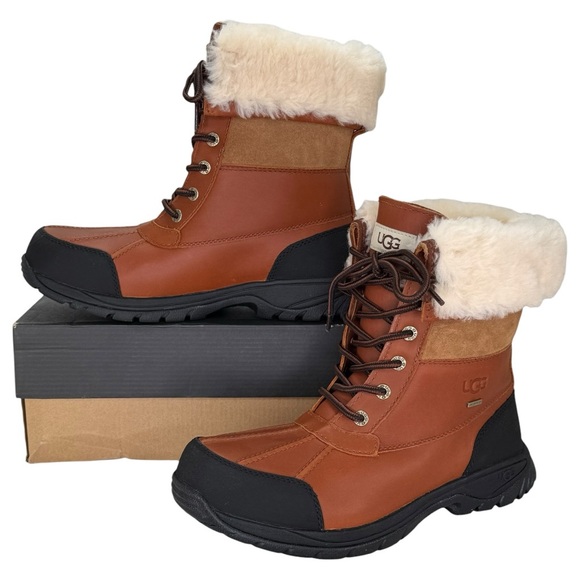 UGG Other - UGG Butte Worcester Brown Leather Waterproof Mens Boots Size 8M